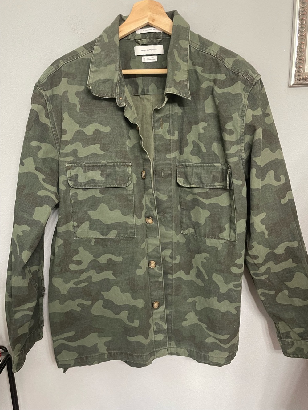 Urban Outfitters Green Camo Utility Overshirt Jacket  M